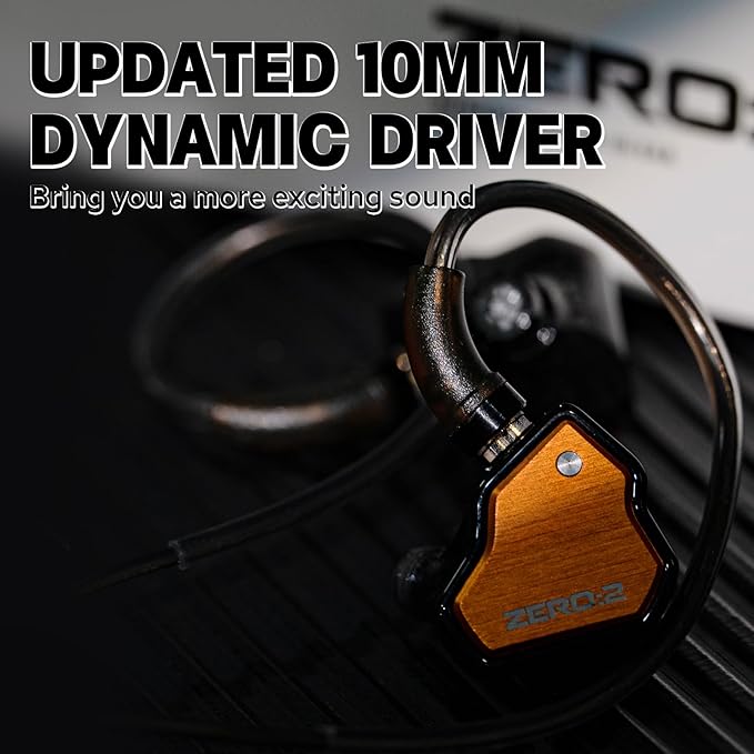 Linsoul 7Hz x Crinacle Zero:2 in Ear Monitor, Updated 10mm Dynamic Driver IEM, Wired Earbuds Earphones, Gaming Earbuds, with OFC IEM Cable for Musician (Without MIC, Orange)