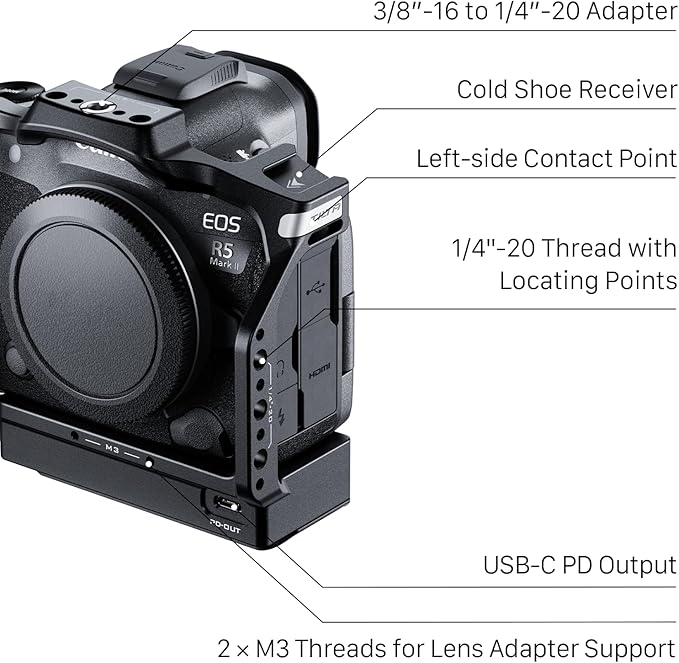 Tilta Camera Cage Advanced Kit with Cooling System Compatible with Canon R5 Mark II - Black
