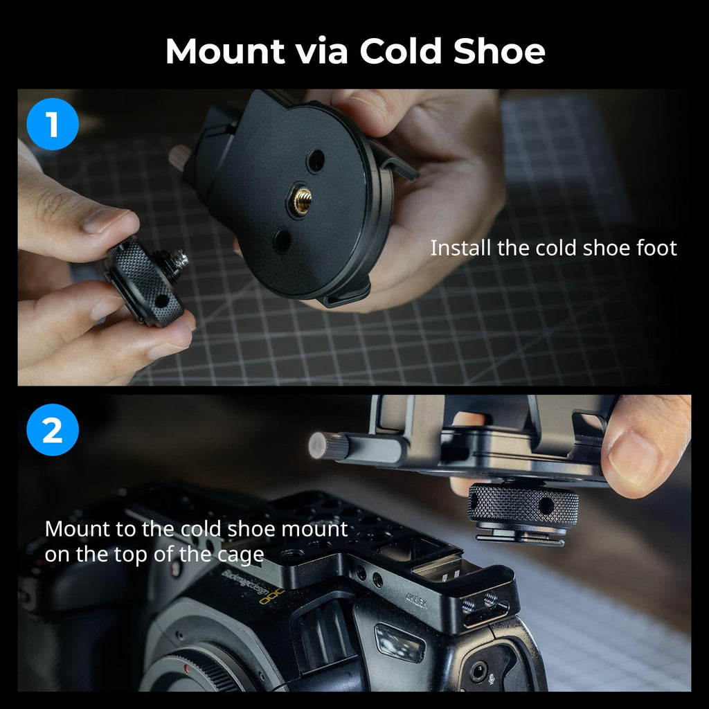 SMALLRIG Universal SSD Holder for MagSafe, SSD Mount Bracket for Samsung T5 T7 SSD, for SanDisk SSD,for iPhone 17/16/15/14, for Camera Cage, with Cold Shoe & Cable Clamp, 40-60mm Wide Clamping - 5196
