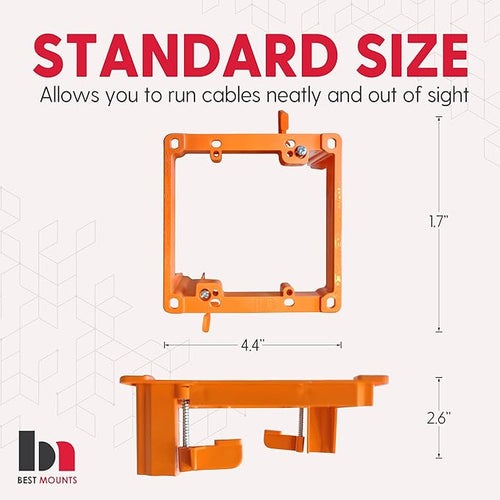 1 Pack Wall Plate Cable Pass Through with Bracket - In Wall Cable Management Kit - Recessed Cable Wall Plate Pair with Dual Gang Low Voltage Mounting Bracket - Decorator Cover for Low Voltage Cables