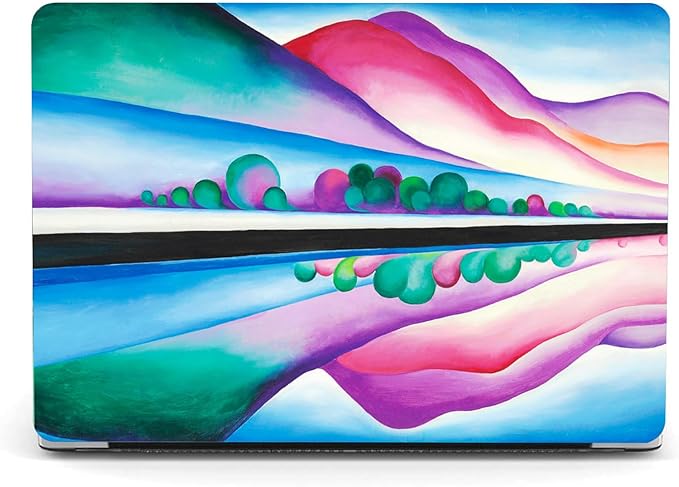 Berkin Arts for MacBook Pro 14 inch Cover A3401 A3185 A3112 A2992 A2918 A2779 A2442 with M4-M1Chip(2021-2024 Release) Keyboard & Screen Cover Abstract Landscape (Lake George Reflection by O'Keeffe)