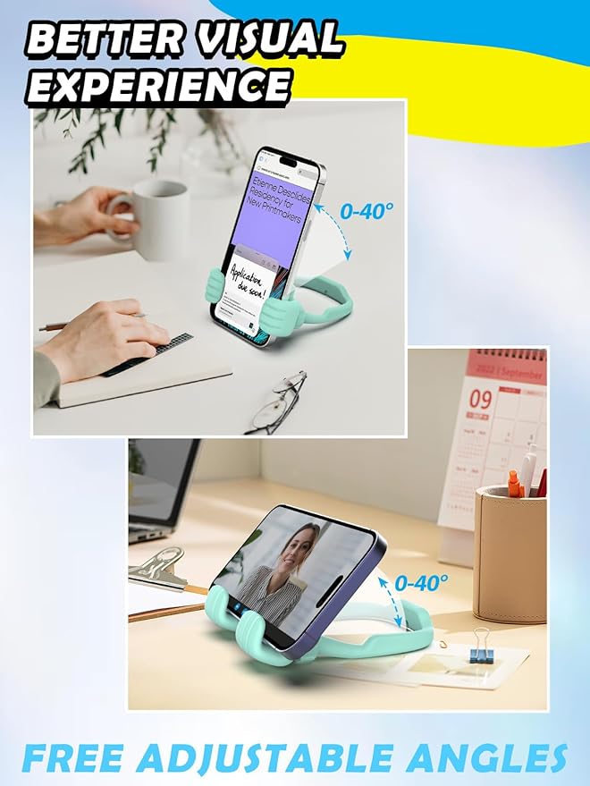 Back to School Supplies Gifts for Boys Girls Cell Phone Stand: Thumbs Up Lazy Phone Holder Birthday Gift for Teens Adults Kids Men Women Teenage Dad Mom Husband Wife Christmas Stocking Stuffers