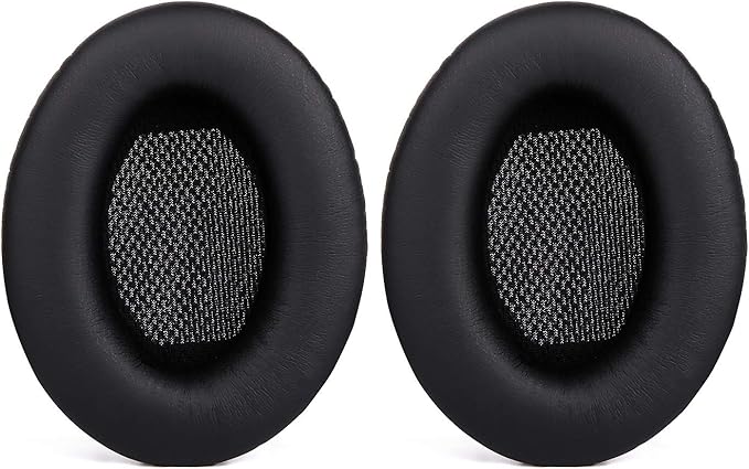QC15 Replacement Ear Pads Kit, Ear Cushion for Bose QuietComfort 2, Quiet Comfort 15, QC 25, QuietComfort 35, Ae2, Ae2i, Ae2w, Sound True, Sound Link (Around-Ear Only) Headphones – Black