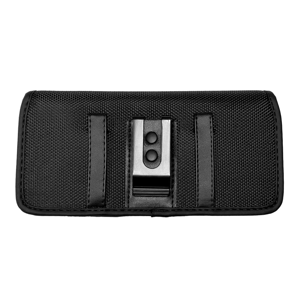CELZEN Nylon Cell Phone Holster for Samsung Galaxy A23/A25/A26/S22/S23/S24/S25 Cricket Outlast 5g, icon 5,icon 6, Horizontal Case Canvas Waist Carrying Pouch with Belt Clip/Loops, Black