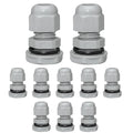 Bonsicoky 1/4" NPT Nylon Cable Glands, Grey, 10 Pcs