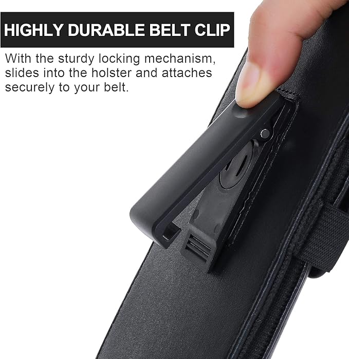 BECPLT Phone Holster for Galaxy S25 Ultra S24/S23/S22/S21/S20 Ultra Leather Belt Case 360 Rotating Pouch Holster Belt Clip Case Holder Black