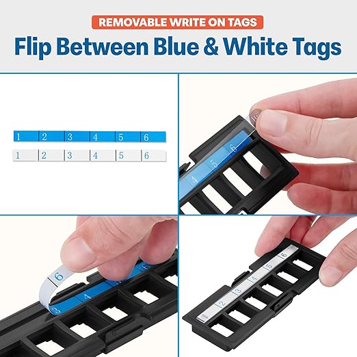 Everest 24 Port Keystone Patch Panel (4-Pack) - Removable 6-Port Panels - Use with Slim Profile Keystones ONLY (Wider Jacks May not fit Side by Side)