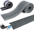 Floor Cable Covers - 20ft Oxford Fabric Cord Protector with Adhesive Hook & Loop,Waterproof Wire Storage Sleeve for Any Floor Surface,Durable Cable Management to Prevent Tripping Hazards (Gray, 20ft)