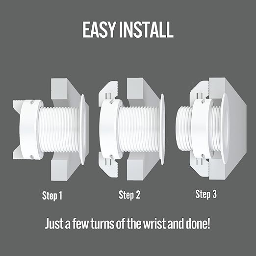 (2-Pack White) Cable, Wire & Cord Management - Self Locking Grommet with Cover for Walls, Ceilings, Desks, Used for All Surfaces 3/8” to 1” Thick, Made in USA