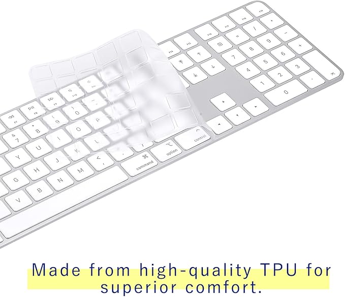 Keyboard Cover for 2024 M4 iMac Magic Keyboard (Europe Layout, 7 Shape Enter Key)(Model A3119, Touch ID, with Numeric Key) - Ultra Thin, Protective and Clear Keyboard Cover Protector Skin