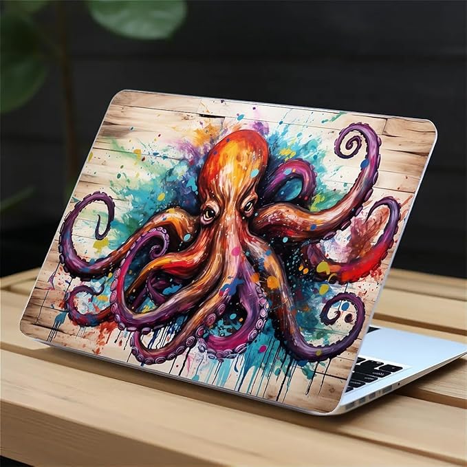 Compatible with MacBook Air 13.3 13.6 Inch Case 2022 2021 2020 2019 Plastic Hard Shell Case Cover,13.3 Air (A1932/A2179/A2337), Octopus