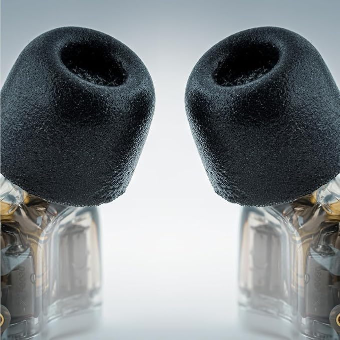 Comply 600 Core Series | Memory Foam Replacement IEM Ear Tips for Truthear, Sennheiser, Moondrop & More | Superior Noise Isolation, Ultimate Comfort, Secure Fit | TechDefender, Black, Large (3 Pairs)