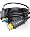 Fiber Optic HDMI Cable 65FT/20M Long - 8K 48Gbps High Speed HDMI Cord/CL2/8K 60Hz/4K 120Hz,HDCP 2.2&2.3,HDR10 - Compatible with HDTV/Monitor/Projector
