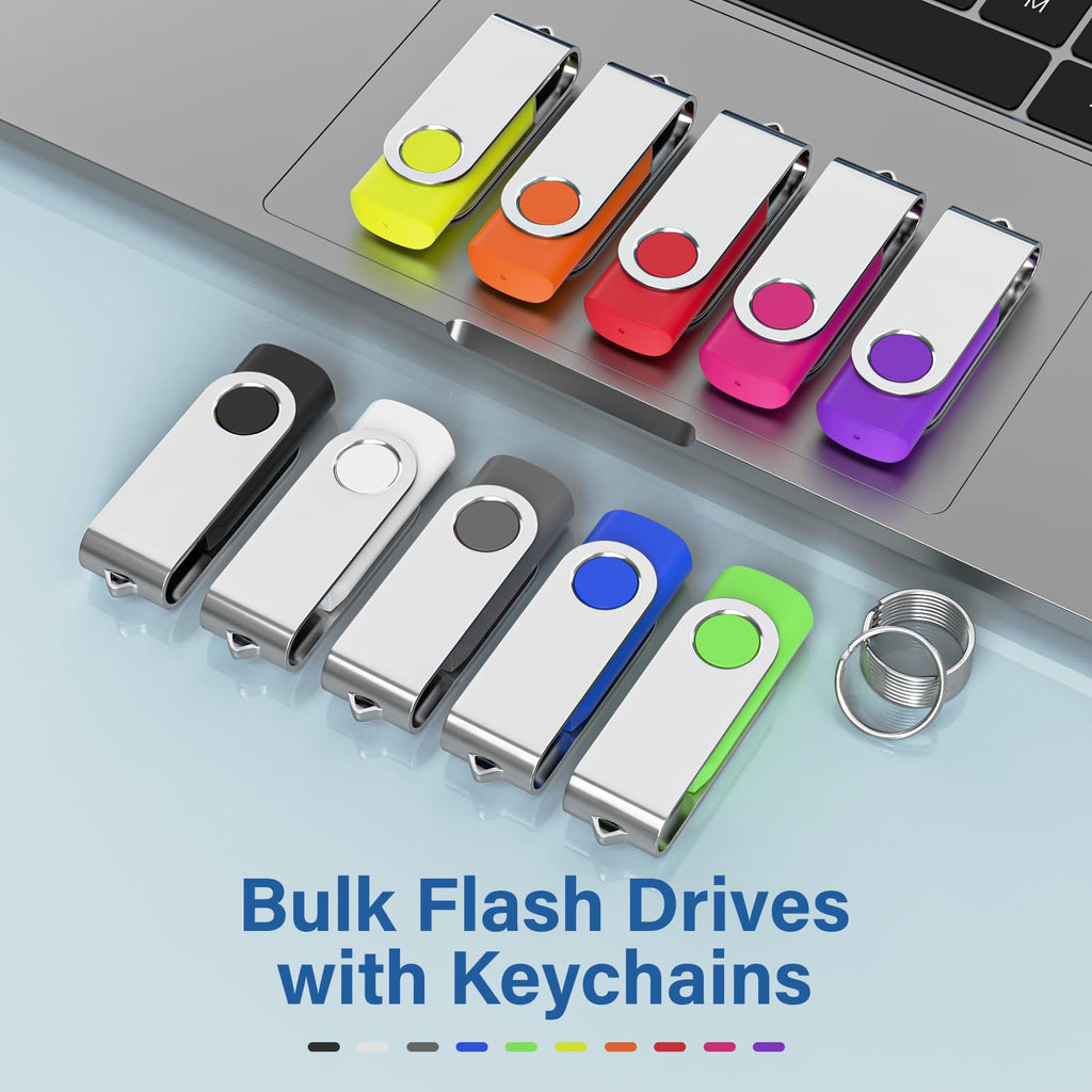 32GB Flash Drive 10 Pack, Wooolken USB 2.0 Thumb Drives Memory Stick