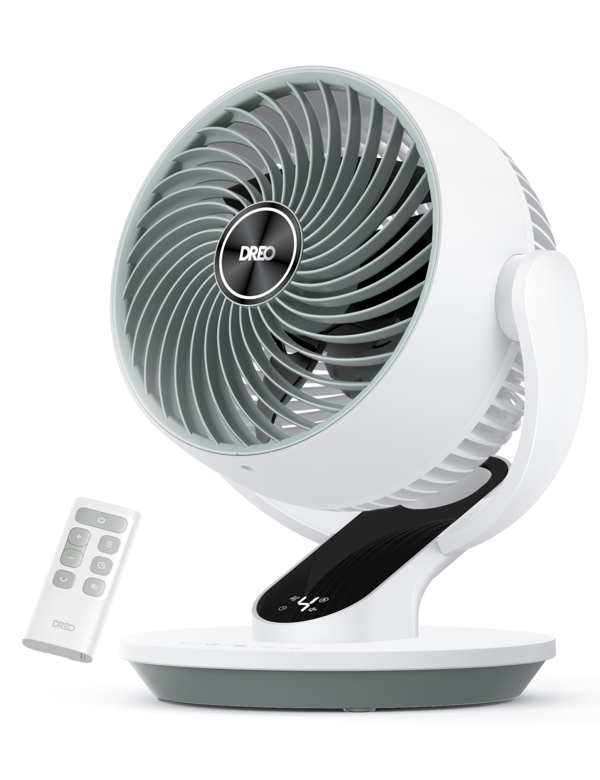 DREO Oscillating Fan for Bedroom, 13 Inch Quiet Table Fans for Home Whole Room, 75ft Powerful Airflow, Desk Air Circulator Fan with Remote, 120° Adjustable Tilt, 4 Speeds, 8H Timer, for Office Desktop