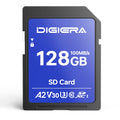 DIGIERA 128GB CS100 SDXC UHS-I Memory Card - up to 100MB/s, C10, U3, V30, 4K UHD, SD Card for Computers, Digital Cameras, Home Theatre Devices, Car Navigation Systems (1 Pack)