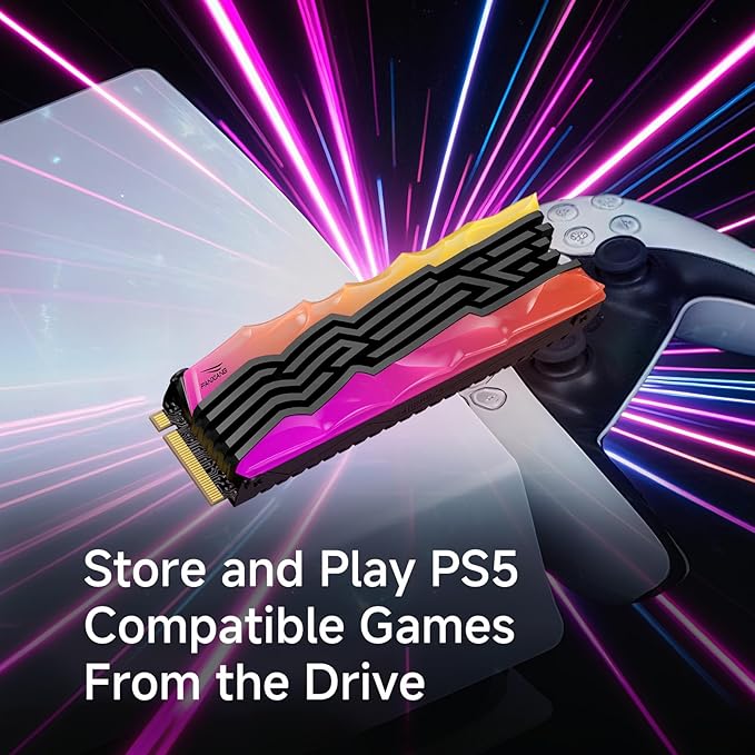 S790R 4TB NVMe M.2 SSD PCIe 4.0 x4, Internal Solid State Drive with RGB Heatsink, Up to 7350MB/s, 3D NAND TLC, PS5 Compatible, Ideal for Gaming, Creators & Professionals