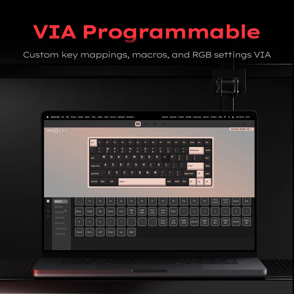 IQUNIX MQ80 Low Profile Mechanical Keyboard for Work and Gaming Tri Mode Wireless Wired CNC Aluminum Hot Swappable RGB Backlit Long Battery Life VIA Support (Silver)