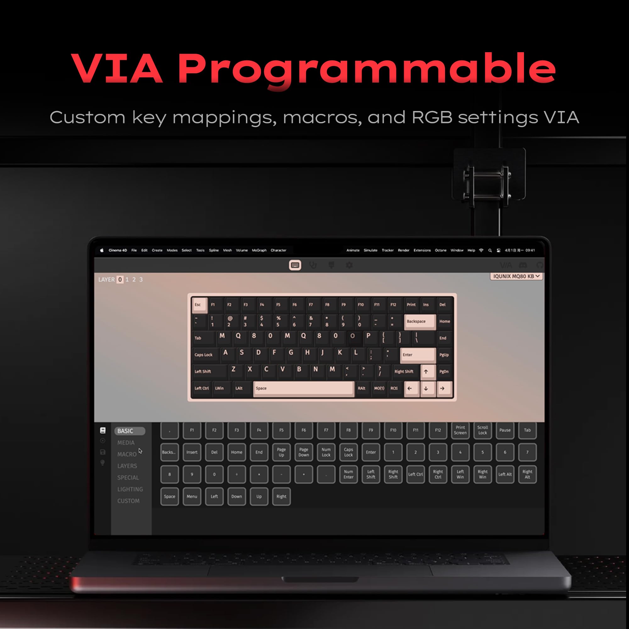 IQUNIX MQ80 Low Profile Mechanical Keyboard for Work and Gaming Tri Mode Wireless Wired CNC Aluminum Hot Swappable RGB Backlit Long Battery Life VIA Support (Silver)
