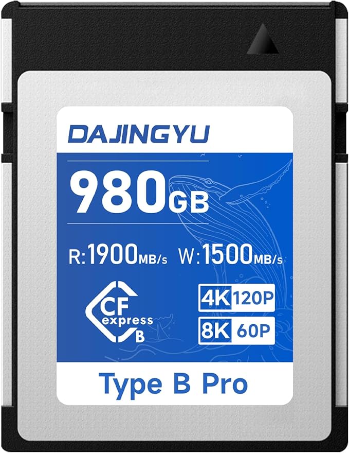 High Speed 980GB CFexpress Type B Memory Card 1900MB/s Read & 1500MB/s Write for 8K60P/4K120P Video Recording Compatible with Nikon Canon panasonic Fujifilm Camera