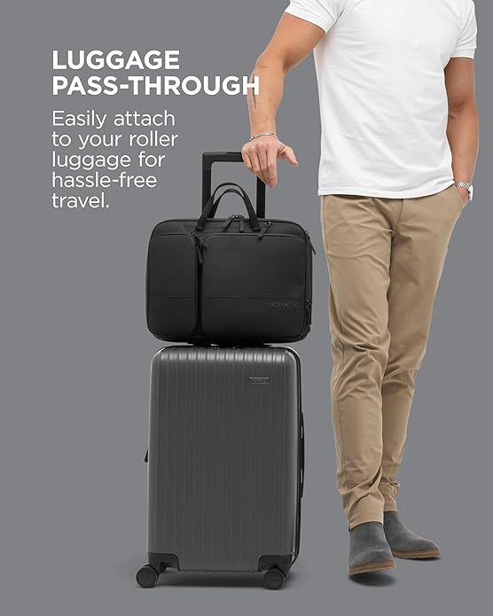 NOMATIC Laptop Bag: Slim Messenger Bag with RFID Pocket, Tech Organizer, Water-Resistant Zippers - 11-13.5L Expansion Design & Laptop Compartment for Work, Travel, or Daily Commute