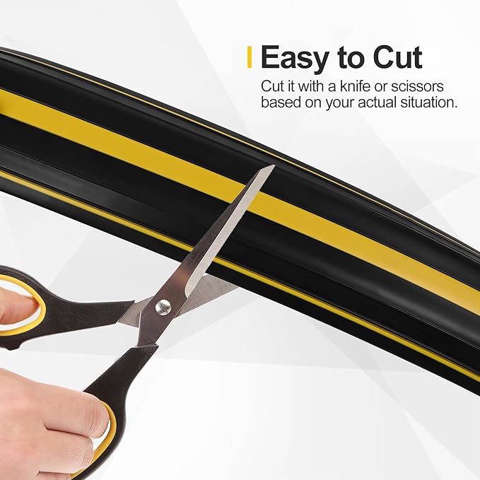 Floor Cord Cover 6.5Ft Heavy Duty PVC Floor Cable Protector Electric Cord Hider Cable Management Floor Strip Extension Cord Covers Cable Raceway for Wires on Floor Inner Channel 1.36" W x 0.43" H