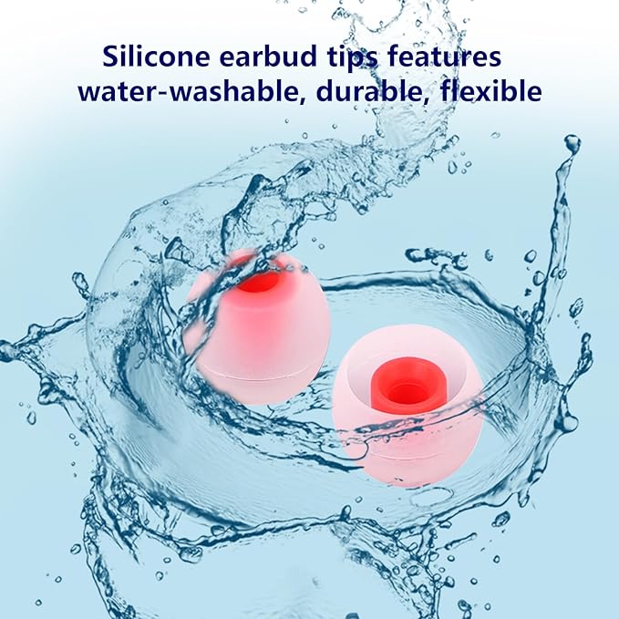 Silicone Replacement Earbud Tips Earbud Covers Ear Tips Fit for in-Ear Headphones (Inner Hole 3.8mm -5.1mm) Earbud Replacement Tips 9 Pairs, S/M/L