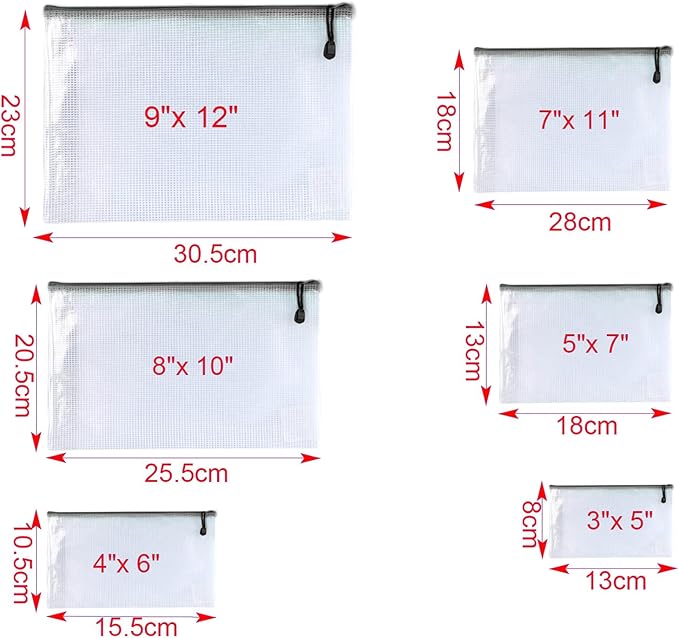 Oaimyy-20 Pcs 8"x 10" Inch Mesh Zipper Pouch Bags, Zipper Bags for Organizing Storage, Zipper Pouches, Letter Size, File Bags for School,Puzzle, Board Games and Office Supplies (Color)