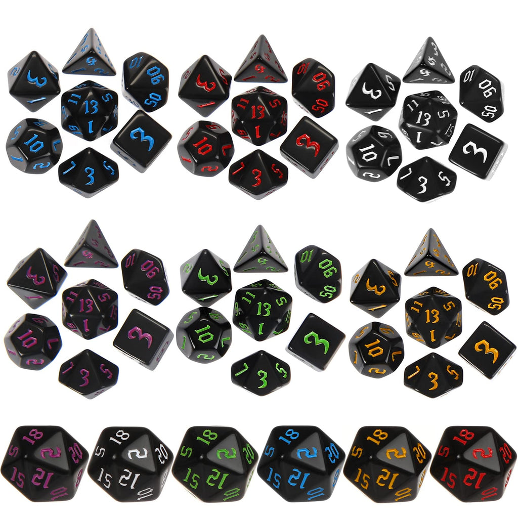 Yilloog 350 Pcs Dice Sets Bulk with Drawstring Bag Polyhedral Dice Sets Multi Role Playing Table Game D4 D6 D8 D10 D% D12 D20 (Mixed Style)