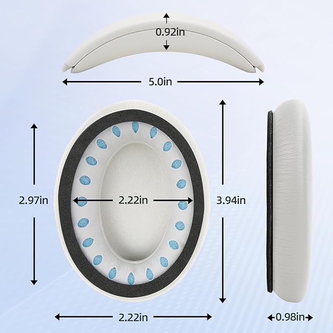 Replacement Earpads and Headband Pad Compatible with Bose QC35 QC45 Waterproof and Sweat-Resistant (Beige)