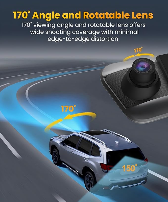 Mirror Dual Dash Camera for Car, Dashcam 4K Front 1080P IMX307 Rear View/ADAS BSD LCA Wi-Fi&APP WDR Night Vision G-Sensor Loop Recording Parking Monitor 64GB Card