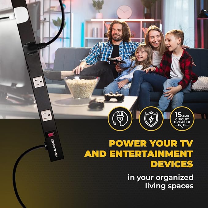 12 Outlets 4 Feet Body Heavy Duty Metal Surge Protector Power Strip (12 Outlet 6 Feet Power Cord Vertical Power Plug)