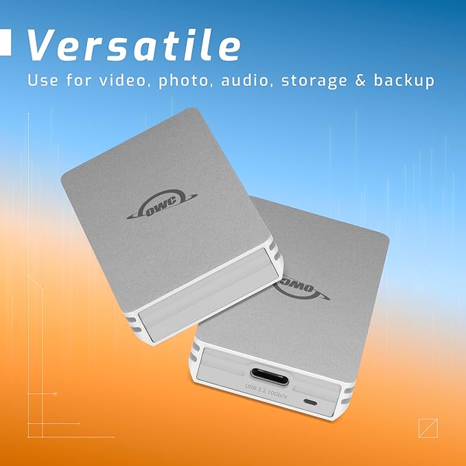 OWC 1TB Envoy Single Ultra Portable Aluminum Bus Powered 10G/s USB-C Thunderbolt Compatible External NVMe SSD Drive