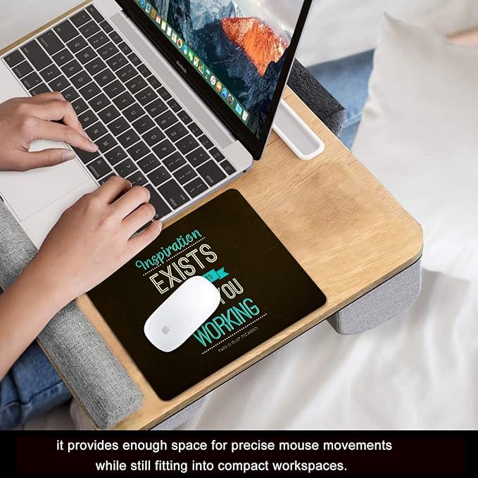 Inspirational Work Quotes Mouse Pad Personalized Design, Non-Slip Surface, Rubber Base, Small Office Desk Pad for Computers and Laptops