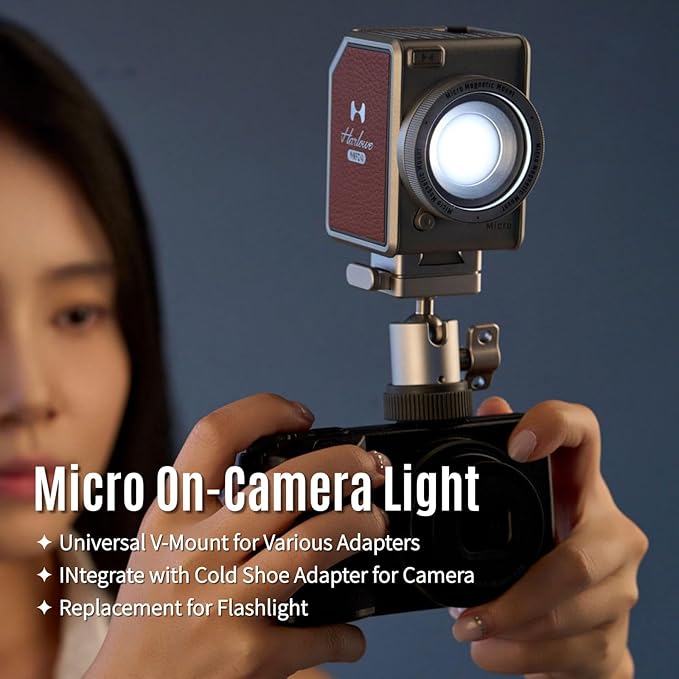 Harlowe Micro Portable Led Light for Camera 8W Bi-Color 2700K-6500K CRI/TLCI 96+ Small Camera Lighting Kit Mini Cube Fill Light for Photography and Video Recording Micro Master Kit