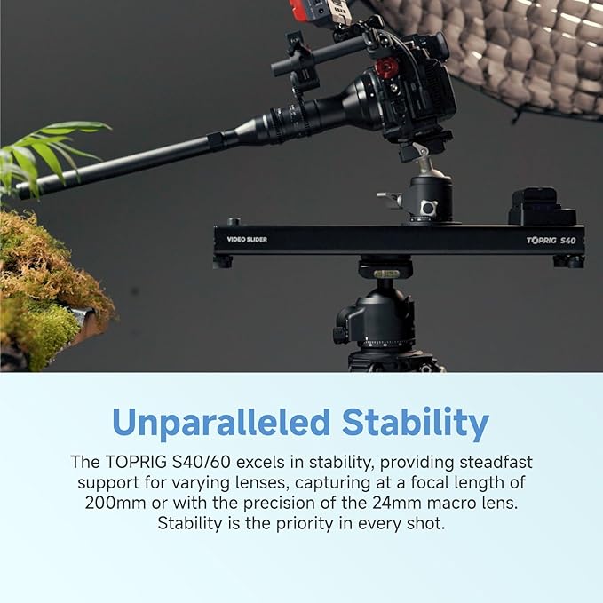 Accsoon Motorized Camera Slider, Adjustable 16''/40 cm Bluetooth Video Slider with Button/APP Control, Time-Lapse/Loop Mode, Speed Knob, 120° Panoramic Shooting, Compatible with DSLR, GoPro, Phone