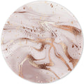 ITNRSIIET Round Mouse Pad with Stitched Edge Premium-Textured Waterproof Non-Slip Rubber Base Desktop Protection Mat Diameter 8.7 inches, Rose Gold Marbling