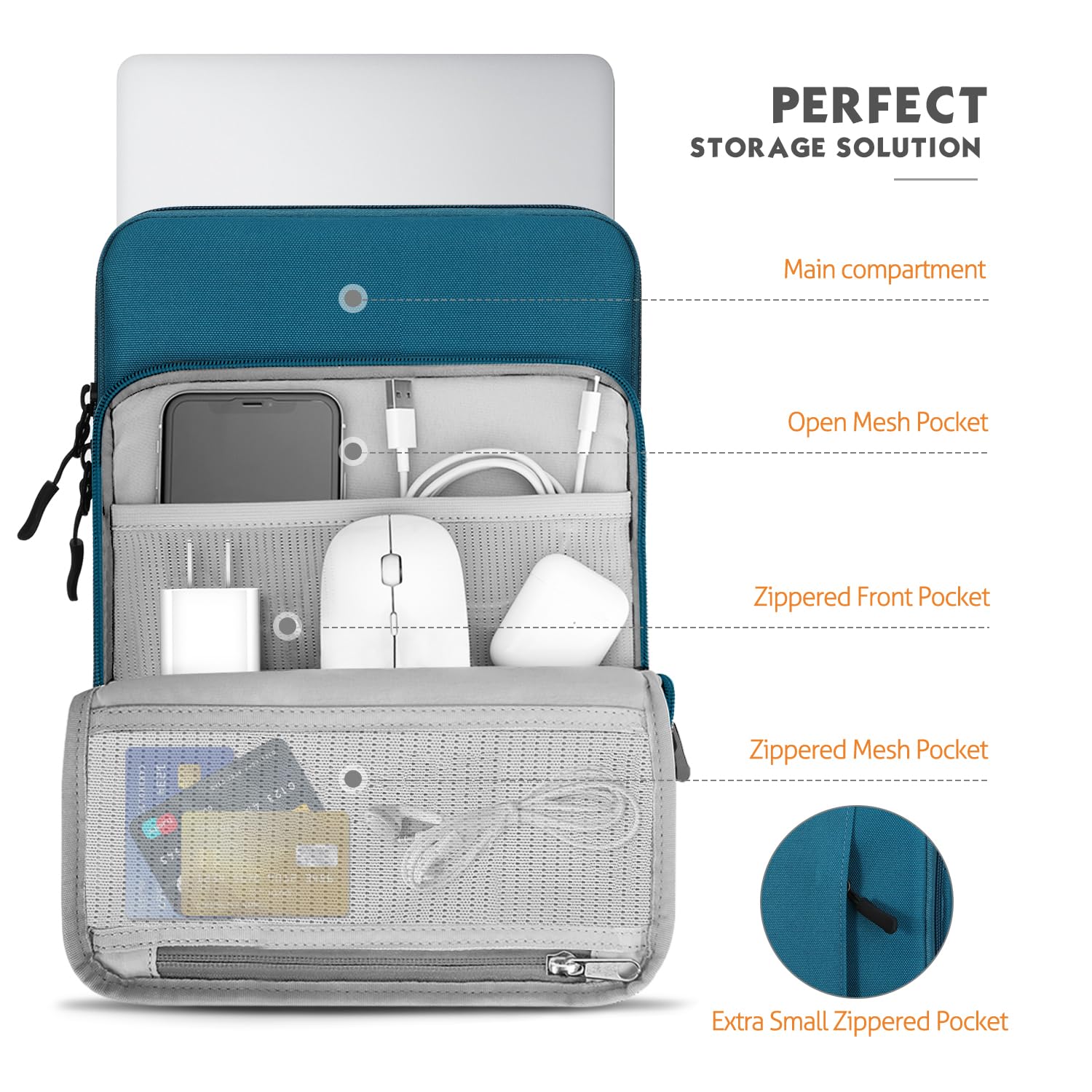 MoKo 13.3-14 Inch Laptop Sleeve Bag Carrying Case with Accessory Pocket