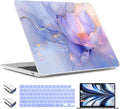 TWOLSKOO Compatible with M4 MacBook Air 15 inch Case 2025-2023 Released Model M4 A3241 M3 A3114 M2 A2941, Plastic Hard Shell & Screen Protector & Keyboard Cover & Type C Adapter, Blue Marble