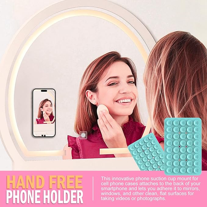 Silicone Double Sided Suction Phone Case Mount, Detachable Hands Free & Strong Grip Holder for Selfies & Videos, Compatible iPhone Android (Sky Blue, 1Pack)