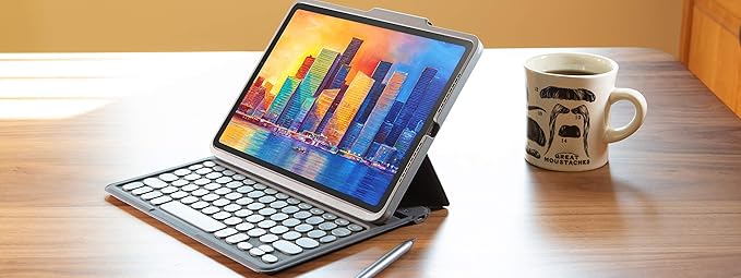 ZAGG Pro Keys Detachable Case and Wireless Keyboard for iPad Air 11" (M3)/ Air 10.9" (Gen 4, Gen 5), iPad Air 11" (M2) - Bluetooth Pairing, Backlit Laptop-Style Keys, Apple Pencil Holder, Black