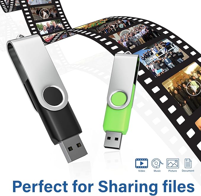 Flash Drives 128MB 20 Pack with Keychains, Swivel USB 2.0 Thumb Drives Bulk USB Drive Memory Stick Thumb Drives Pack (Mixcolors)
