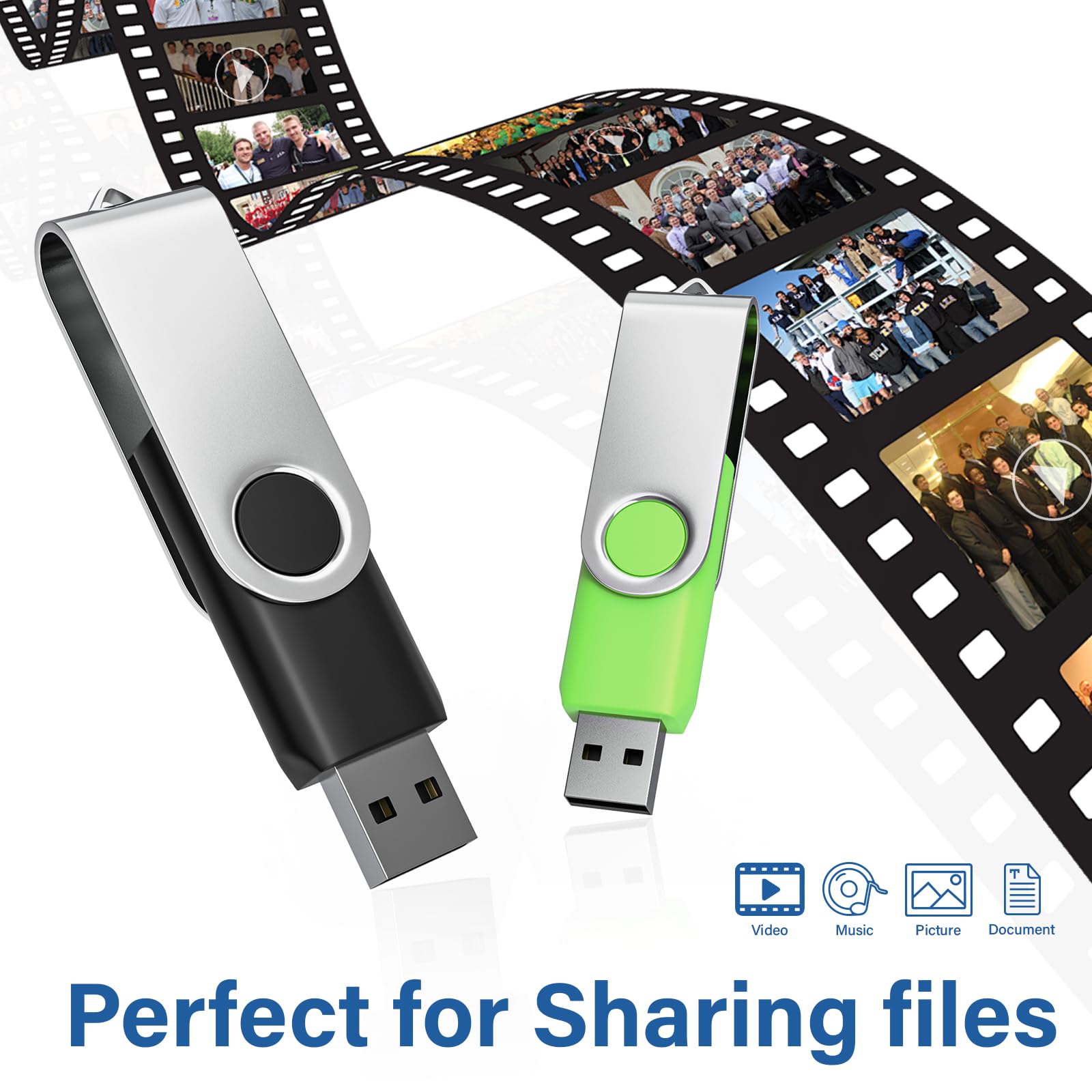 16GB Flash Drive 10 Pack, Wooolken USB 2.0 Thumb Drives Memory Stick