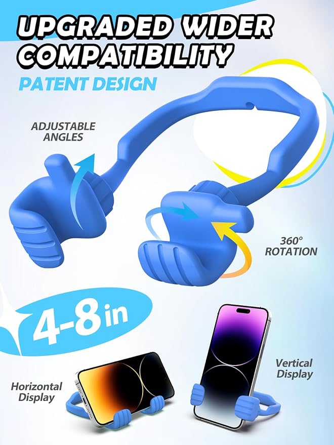 Gifts for Teens Boys Kids Men Adults Cell Phone Stand: Flexible Thumbs Up Lazy Cellphone Holder for Desk Funny Birthday Gifts for Women Mom Teenager Tween Cool Gadget Ideas Christmas Stocking Stuffers