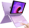 HOTLIFE Case with Keyboard for iPad 10.2,Touch Trackpad Keyboard Case for iPad 9th Generation/8th/7th Gen, 10 Corlor Backlit - 360° Rotatable Protective Cover with Pencil Holder