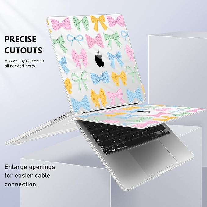 for MacBook Pro 16 inch Case 2019 2020 Release Model A2141, Plastic Hard Shell Cover with Keyboard Cover & Screen Protector for MacBook Pro 16 inch with Touch Bar & Touch ID, Colorful Bow