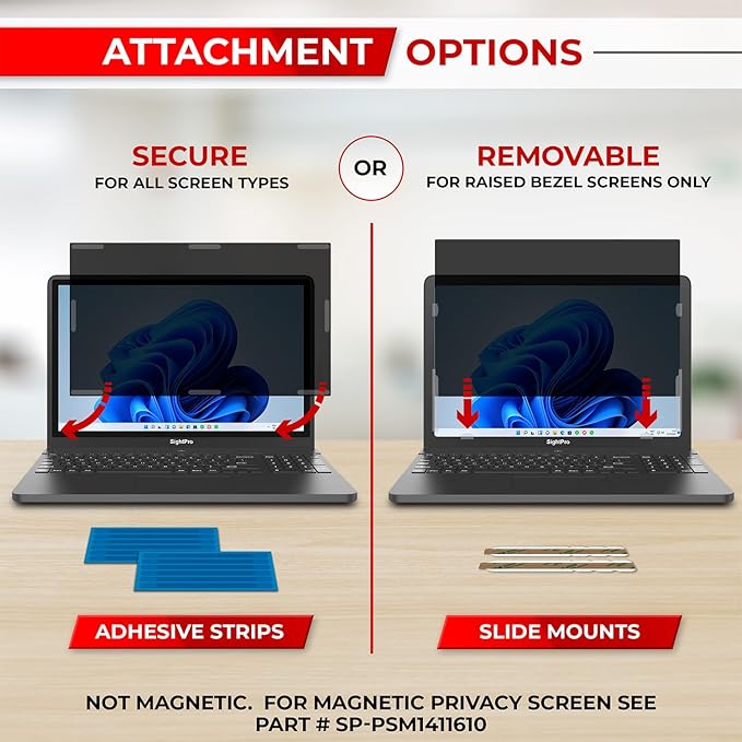 14 Inch 16:10 Laptop Privacy Screen Filter - Computer Monitor Privacy Shield and Anti-Glare Protector