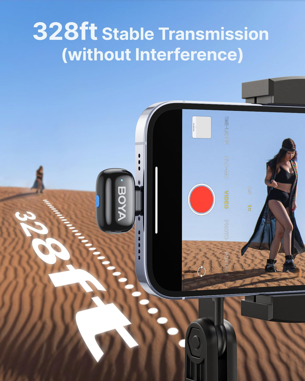 BOYA mini 2 Wireless Lavalier Microphone for iPhone 5-17 & Android Phone