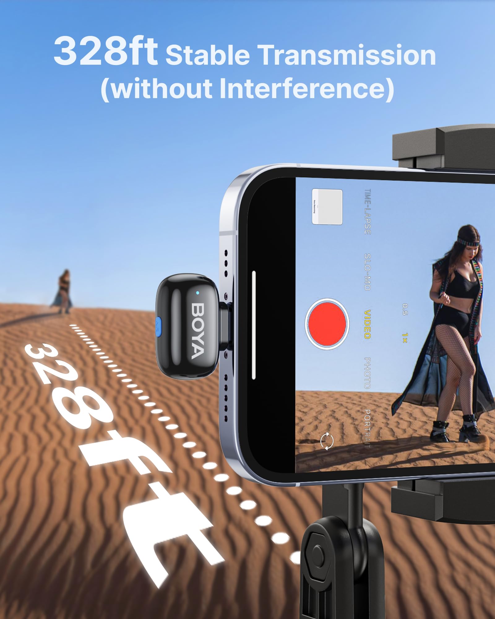 BOYA mini 2 Wireless Lavalier Microphone for iPhone 5-17 & Android Phone