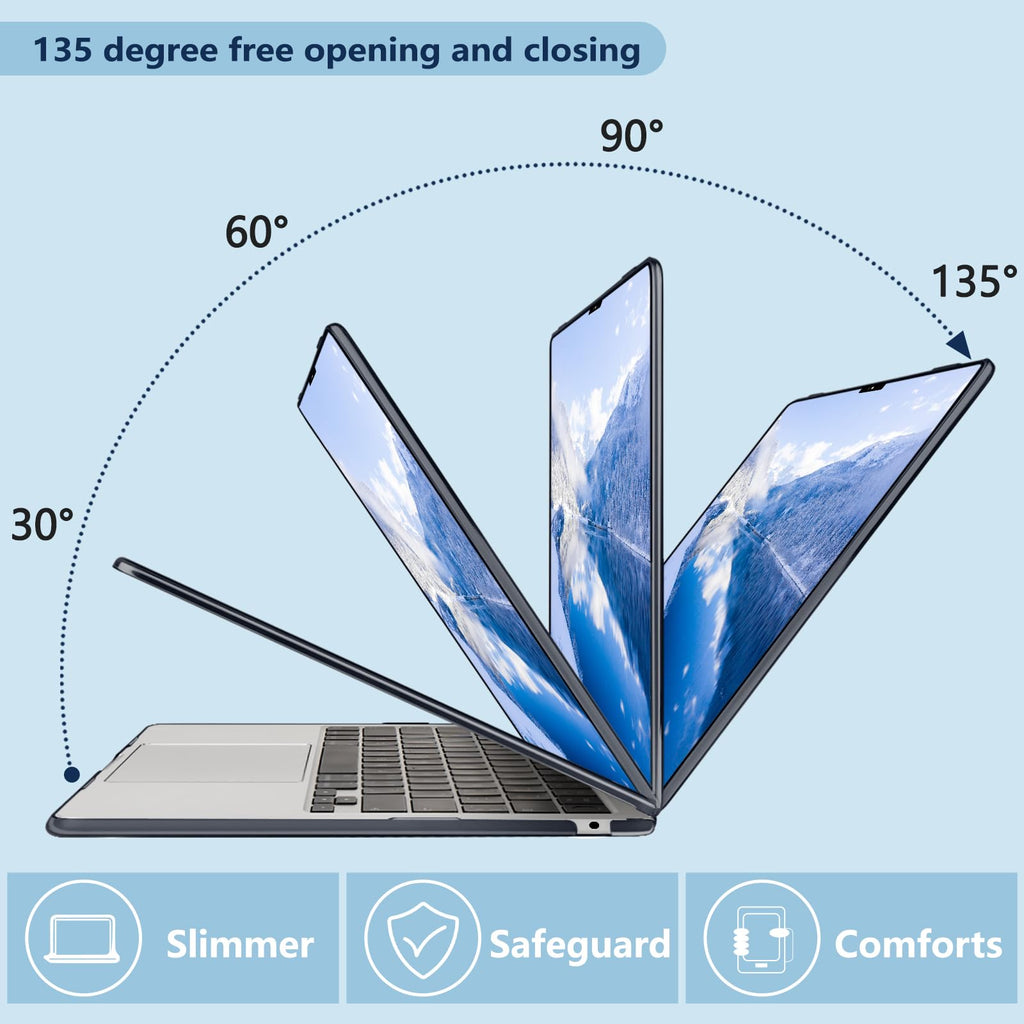 MecBevia Compatible with MacBook Air 13 inch Case M5 M4 M3 M2 2026-2022
